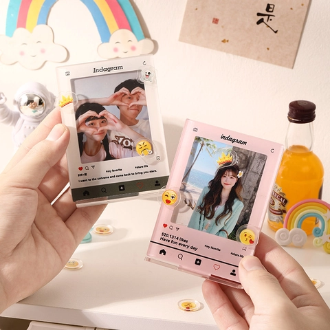 Acrylic Desktop Picture Frame Social Media Style Display Stand For Photo Cards Transparent DIY Desktop Decor