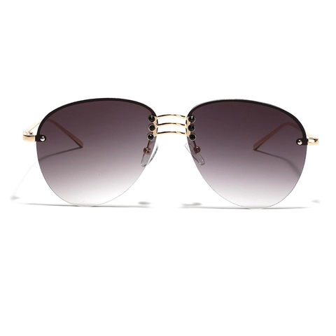 Modische Randlose Pilotenbrille Metallrahmen UV400 Schutz Verlaufsgläser Trendige Sonnenbrille Unisex