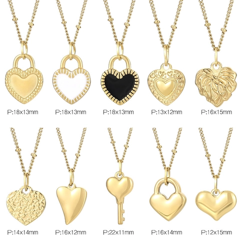 Collana Con Pendente A Cuore Acciaio Inossidabile Minimalista Toni Oro Argento Gioielli Catena Da Donna