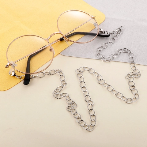 Stainless Steel Glasses Chain Anti-Lost Sunglasses Strap Holder O-Chain Minimalist Geometric Eyewear Neck Cord For Women Men