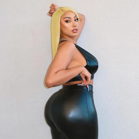 Women PU Leather Deep V Neck Crop Top And High Waisted Tight Pants Sexy Clubwear Solid Color