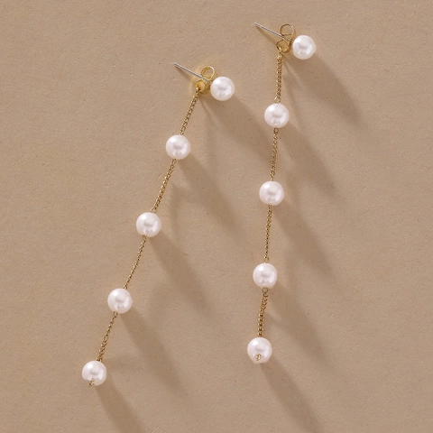 Boucles D'oreilles Pendantes À Pampilles Avec Künstliche Perles D'imitation Et Tiges En Argent Bijoux Minimalistes Polyvalents Pour Femmes