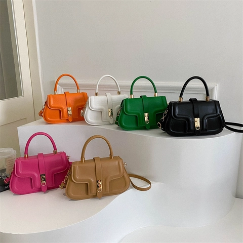 Dames Schoudertas PU Leer Chic Designer Crossbody Tas Handtas Met Metalen Slot Dagelijks Trendy