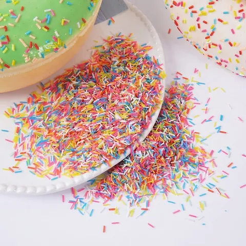 Bunte Künstliche Zuckerstreusel PVC Stäbchen Für DIY Slime Basteln Simulation Dessert Kuchen Deko Neuheit Zubehör
