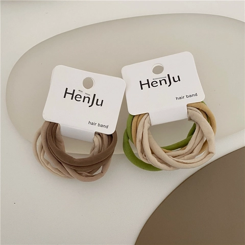 Seamless High Elasticity Hair Ties For Women Minimalist Solid Color Hair Bands Morandi Earth Tones Soft Fabric Scrunchies