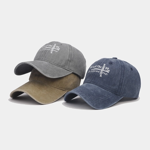Gorra de Béisbol de Algodón Lavado Vintage para Hombres Mujeres Estampado de Letras de Cruz de Fe Ajustable Protección Solar Sombrero Envejecido