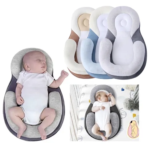 Newborn Baby Positioning Pillow Breathable Mesh Anti Roll Head Shaping Sleep Mat Portable Ergonomic Cotton Bed For Infants