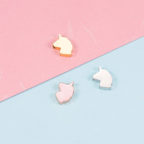 Colgantes De Cabeza De Unicornio 304 Acero Inoxidable Pulido Espejo Charms Para Creación De Joyas DIY Accesorios