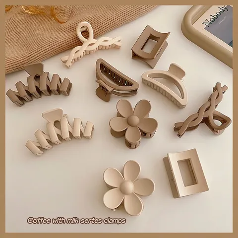 Mollette Per Capelli Opache Stile Coreano Grandi In Plastica Antiscivolo Pinze Per Capelli Per Donne Eleganti Accessori A Fiori