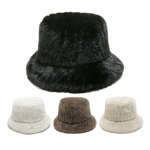 Cappello Alla Pescatora In Finta Pelliccia A Righe Peluche Caldo Inverno Autunno All Aperto Antivento Accessori Di Moda Per Donne