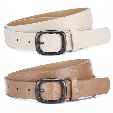 Women Leopard Print PU Leather Belt Fashion Casual Vintage Alloy Pin Buckle Thin Waistband For Dress Jeans Accessories