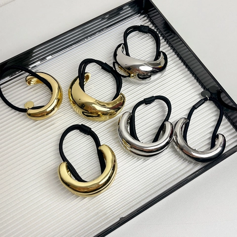 Lazos Para El Cabello Con Hebilla Arqueada De Aleación De Metal Minimalista Soportes Para Coletas Accesorios Para El Cabello