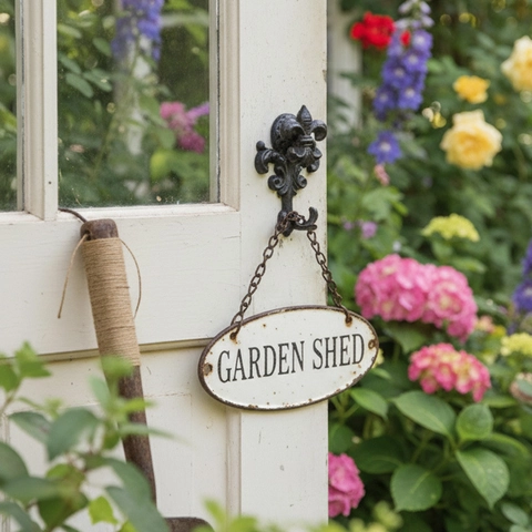 Vintage Cast Iron Fleur De Lis Spearhead Door Handle Wall Hook Decorative Metal Hanger For Garden Yard Home