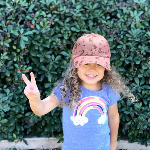 Cappellino Da Baseball Per Bambini Unicorno Cartoni Animati Arcobaleno Sole Regolabile All Aperto Cotone Poliestere Per Ragazze