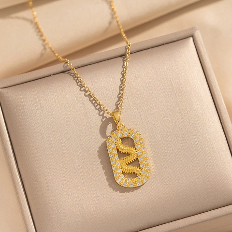 Collar Con Colgante De Serpiente Cobre Circón Incrustado Oro Plata Chapado Lujo Moda Joyería Mujeres Elegante Cadena