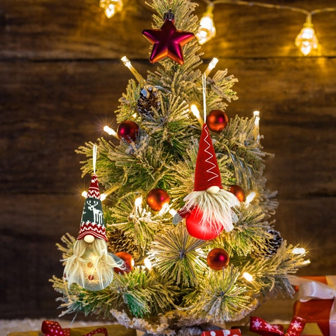 Ornamenti Sospesi Gnomo Di Natale LED Luminoso Tomte Svedese Nano Tessuto Maglia Feltro Decorazione Albero