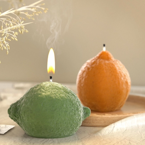 3D Fruit Shaped Silicone Mold For DIY Scented Candle Lemon Orange Tangerine Shape Realistic Texture Resin Cake Decorating