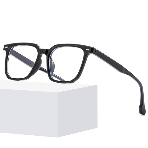 Women Vintage Large Square Anti-Blue Light Glasses PC AC Material Fashion Retro Optical Frame Oversized Slimming ZN3660
