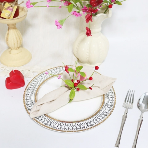 Valentin Tag Serviettenring Herz Beere Künstliche Blume Tischdeko Für Hochzeit Romantische Party Dinner Handgefertigt