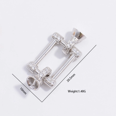 Chiusura Per Gioielli In Argento Sterling 925 Connettore In Zirconia Per Produzione Collane Bracciali Fai Da Te