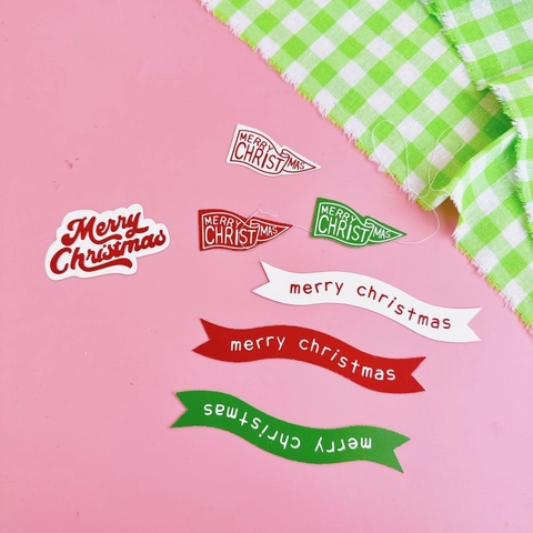 Christmas Cake Toppers Decoration Merry Christmas Banner Acrylic Paper Wood Felt Festive Dessert Picks Party Supplies