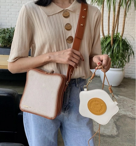 Kreative Toastbrot Umhängetasche PU Leder Plüsch Spiegelei Münzbörse Neuheit Süße Mode Schultertasche Für Frauen Mädchen