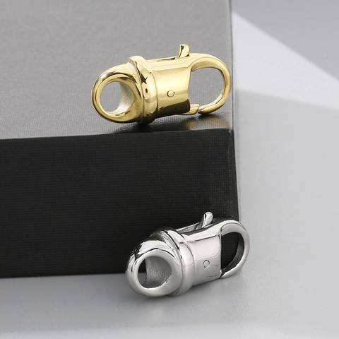 Cierre De Mosquetón De Acero Inoxidable Redondo Conector De Joyería Para DIY Collar Pulsera Brillante Oro Plata