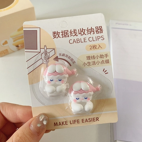 Clip per Cavi in Silicone a Forma di Animale da Cartone Animato Organizzatore per Cavi da Scrivania Fissatore per Cavi Senza Tracce Strumento per la Gestione dei Cavi di Ricarica Accessori per Scrivania per Casa e Ufficio