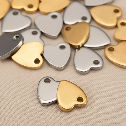 Herz Anhänger Edelstahl Spiegel Poliert Herz Charms Für DIY Schmuckherstellung Halsketten Armbänder