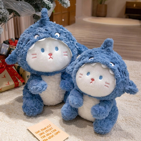 Shark Cat Plüschtier Weiches Stofftier Crossover Kostüm Puppe Dekorative Home Accent Geschenk