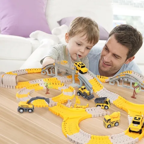 Giocattolo Pista Da Cantiere Auto Elettrica Flessibile Assemblaggio Fai Da Te Blocchi Educativi Regalo Per Bambini Ragazzi Ragazze