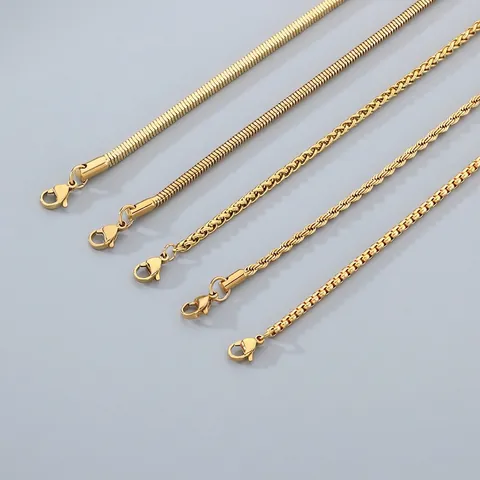 Collier Chaîne Minimaliste Acier Inoxydable Galvanoplastie Sous Vide Mode Pour Hommes Femmes Torsade Grains De Café