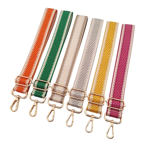 Wide Woven Bag Strap Adjustable Shoulder Strap Crossbody Replacement Fabric Striped Pattern For Handbags