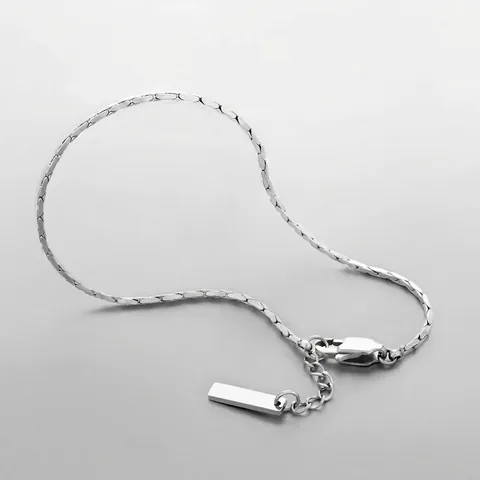 Pulsera Minimalista de Acero Inoxidable para Hombre Mujer Chapado en Oro 18K Oro Blanco Cadena Ajustable Joyería Regalo