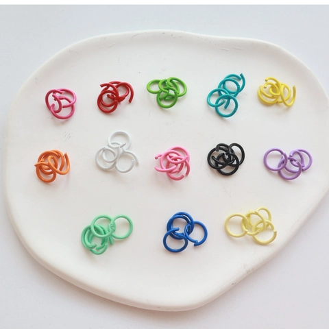 Colorful Metal Open Jump Rings Lacquered Connection Loops For DIY Jewelry Making Handcrafted Keychains Bracelets