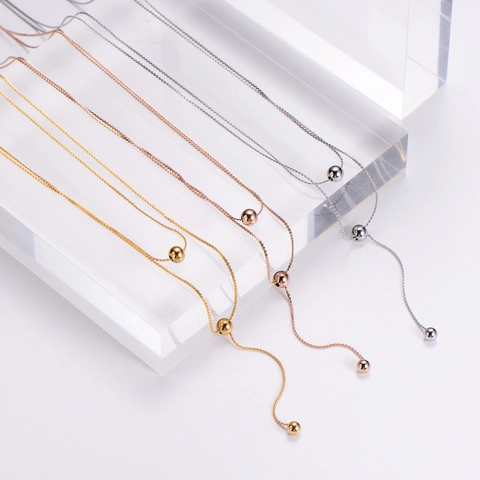 Elegante Collana A Più Strati In Acciaio Inossidabile Ciondoli Perle Tonde Lucide Gioielli Minimalisti Per Donne Catena