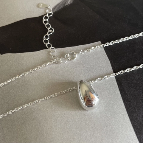 Collana Con Pendente A Goccia Acqua Argento Sterling 925 Lucidato Minimalista Elegante Gioielli Per Donne