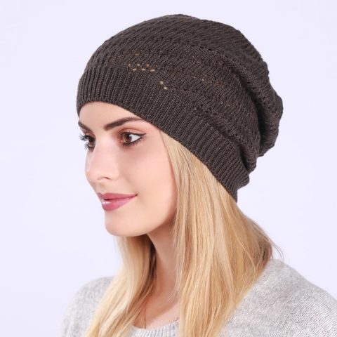 Gorro Slouchy Beanie para Mujer Hombre Fino Calado Punto Cálido A Prueba de Viento Acrílico Suave Gorro para Invierno Otoño Accesorio