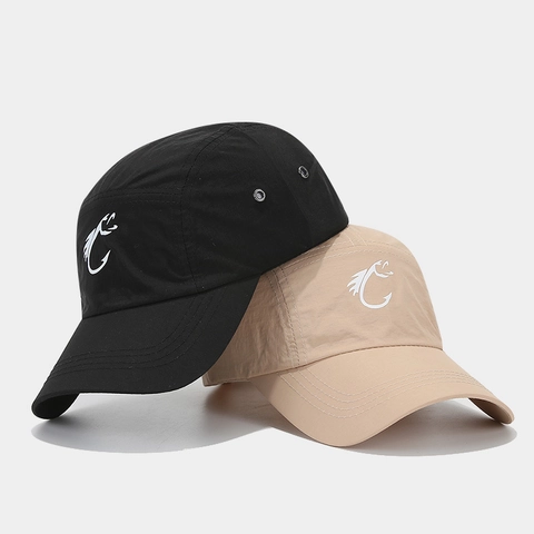 Baseball Cap Quick Drying Breathable Outdoor Fishing Hat Adjustable Sun Protection Sporty 5-Panel Camp Cap For Men Women