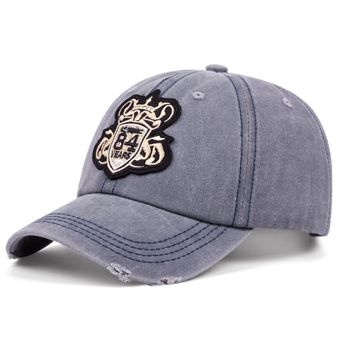 Gorra De Béisbol Vintage Distressed Algodón Lavado Sombrero De Sol Ajustable Streetwear Parche Bordado Estilo Retro