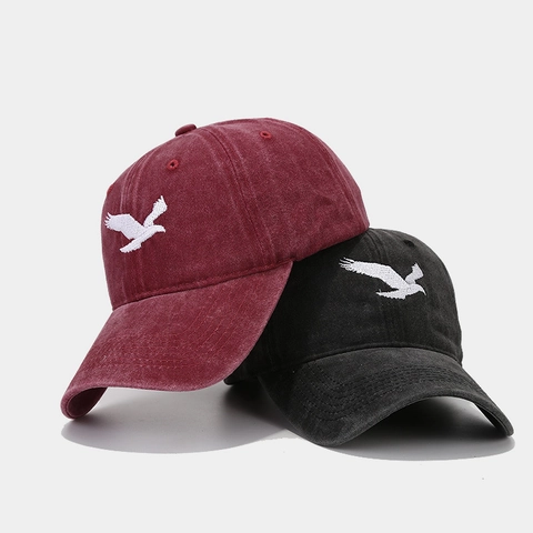 Berretto da Baseball in Cotone Lavato Vintage per Uomo Donna Ricamo Aquila Regolabile Protezione Solare Cappello Casual Fashion