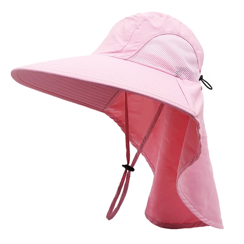 Wide Brim Sun Protection Bucket Hat With Neck Flap Quick Dry Breathable For Outdoor Fishing Hiking Gardening