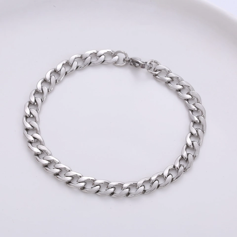 Bracciale A Catena A Maglia Cubana In Acciaio Inossidabile Catena Minimalista Hip Hop Per Uomo Unisex Gioielli Di Moda