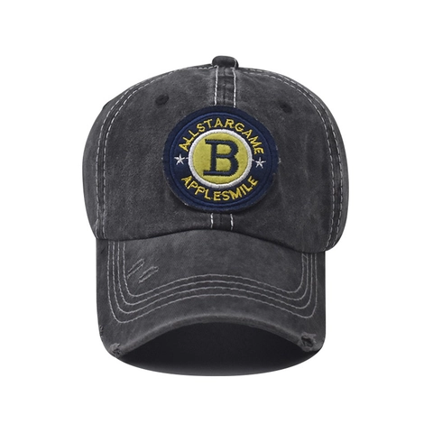Cappello Da Baseball In Cotone Lavato Con Lettera B Ricamata Stile Vintage Invecchiato Parasole All'Aperto Regolabile