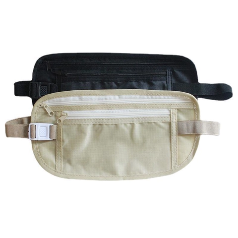 Ultra Thin Waist Bag Slim Running Belt Waterproof Nylon Fanny Pack With Double Zippers For Travel Sports Outdoor Men Women