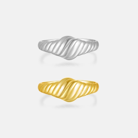 Twisted Spiral 925 Sterling Silver Ring Open Adjustable Minimalist Niche Design Jewelry For Women