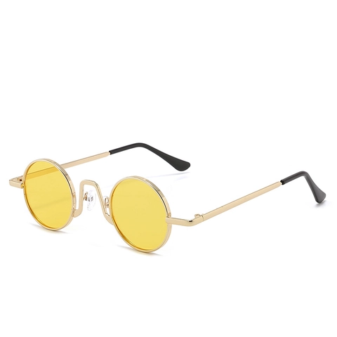 Occhiali Da Sole Rotondi Retrò Montatura In Metallo Protezione UV400 Stile Hippie Punk Vintage Per Uomo Donna