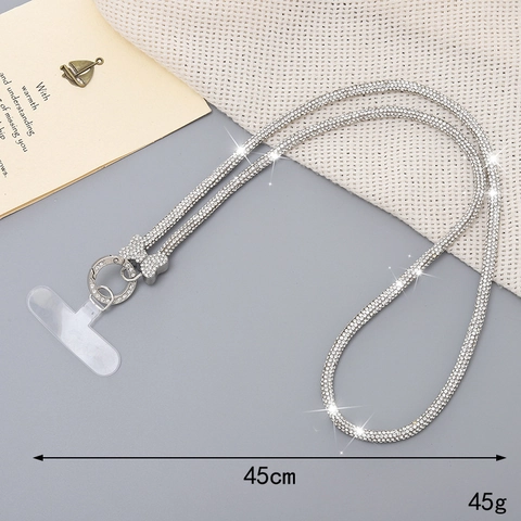 Cordón para Teléfono de Lujo con Lazo de Strass Cadena Brillante Correa Universal para Celular Cruzada Cuello Muñeca Mujer Joyería