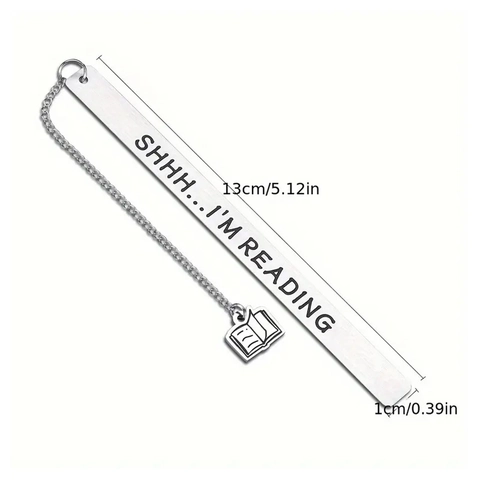 Stainless Steel Bookmark Engraved Funny Quotes Metal Page Marker With Book Feather Pendant For Readers Book Lovers