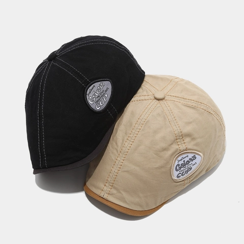 Vintage British Ivy Cap Cotton Adjustable Patch Newsboy Flat Hat Retro Casual For Men Women